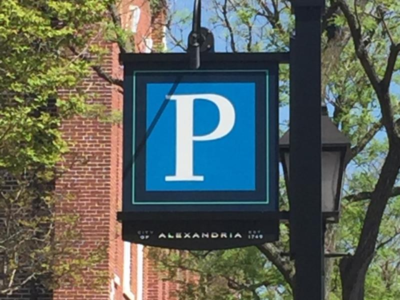 Photo of Old Town parking garage sign