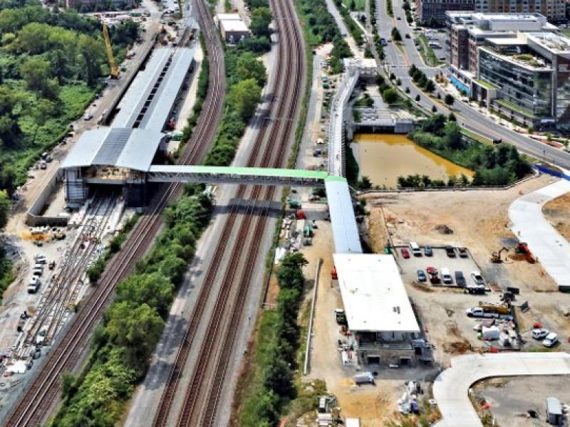 Potomac Yard Metrorail Station Construction Aerial View
