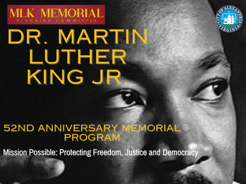 Poster for 2025 Memorial, with portrait of Dr. King