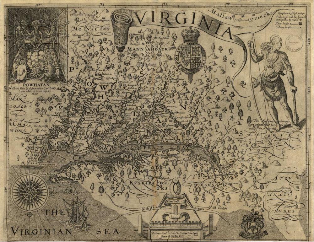 1624, Map of Virginia, John Smith (Library of Congress)