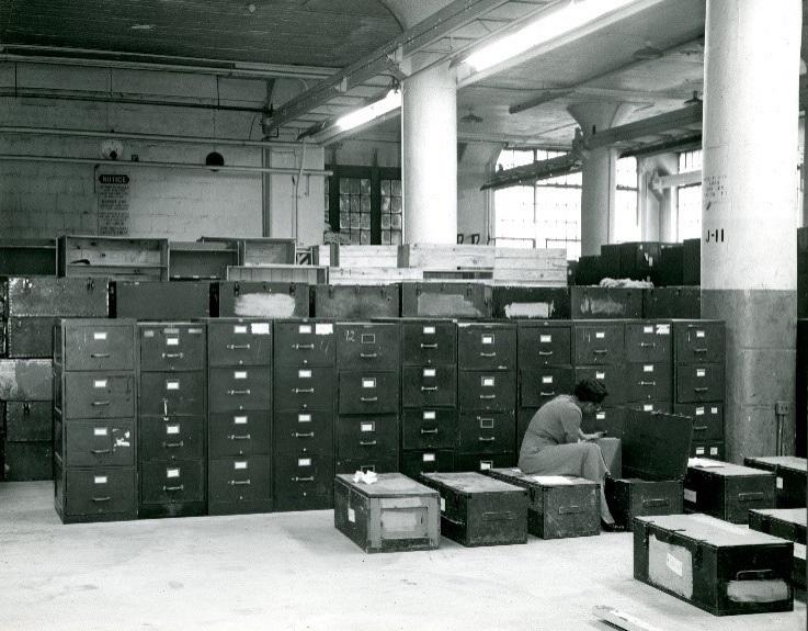 New Accession of Records in the Torpedo Factory building, ca. 1950s. (NARA)