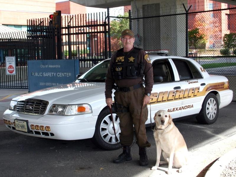Deputy with cruiser and K9