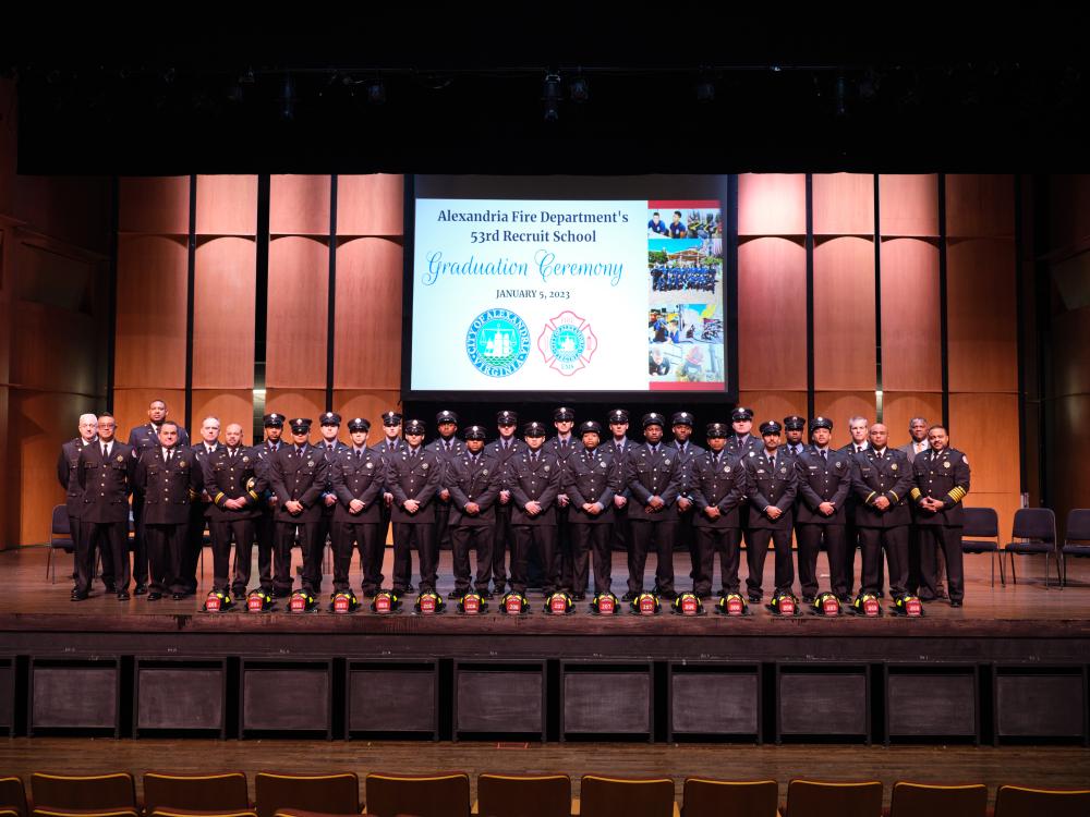 On Jan. 5, 2023, the Alexandria Fire Department welcomed and celebrated 17 new firefighter/EMTs who completed more than 6 months of training at the academy.