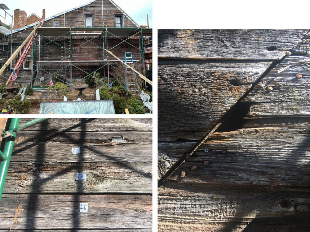 Siding assessment. Three images