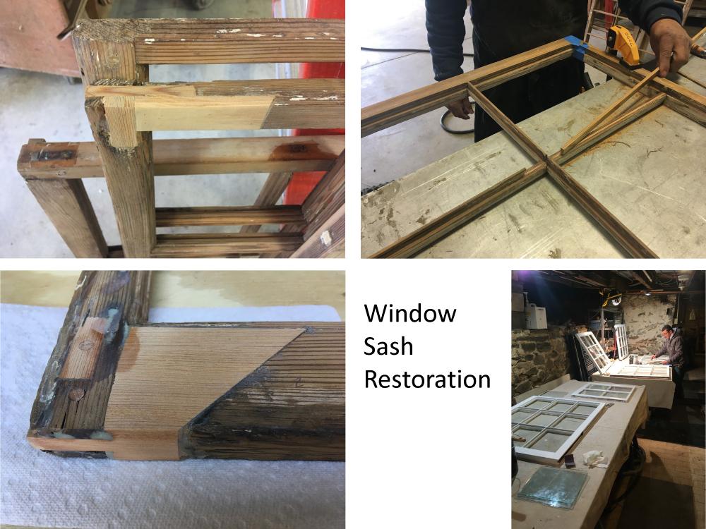 Window sash restoration, four images