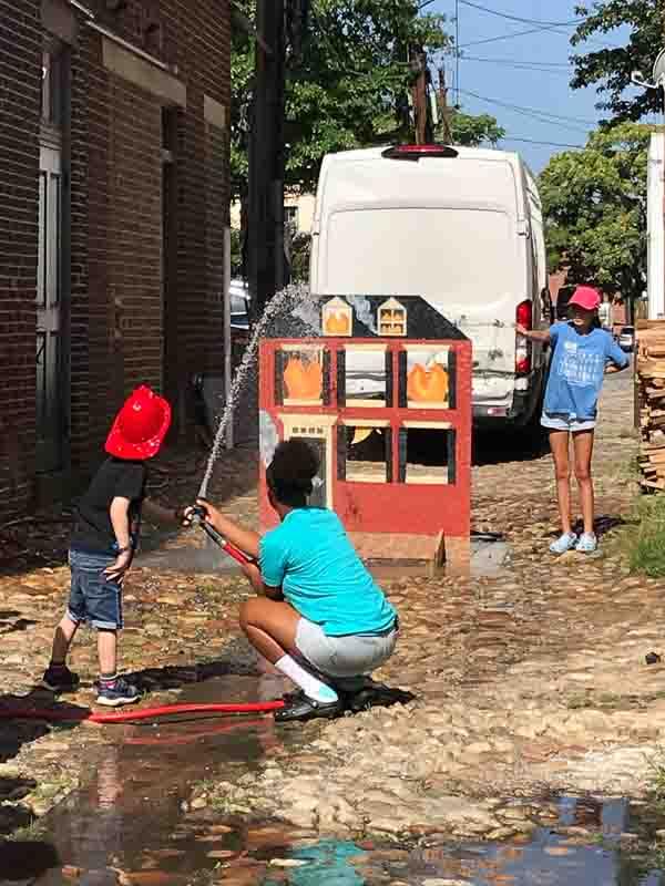 Children's activity in alley