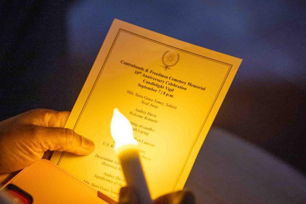 Program lit by candle