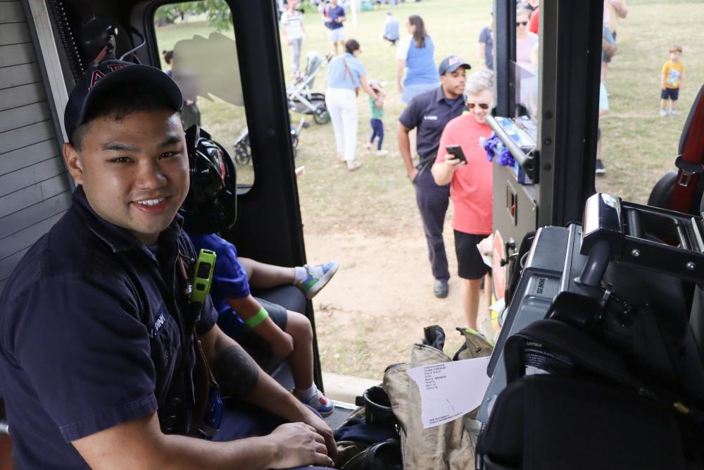 Inside the fire truck image