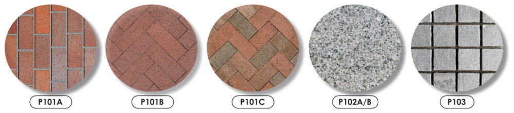 Visuals of proposed materials used in the King Street and Strand Street Pedestrian Area plan.