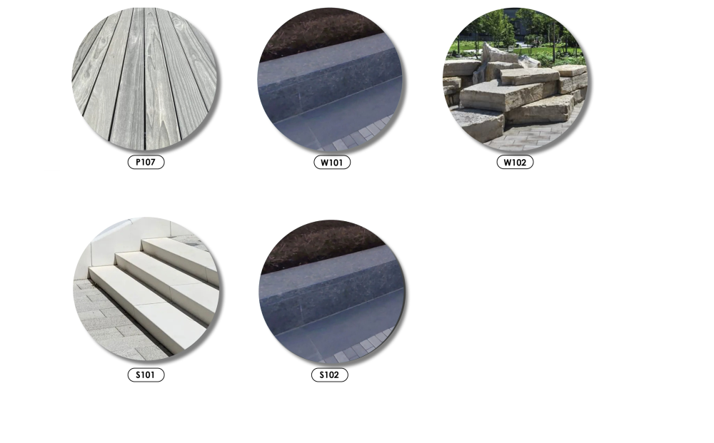 The second page of paving materials used throughout the proposed Point Lumley Park plan.