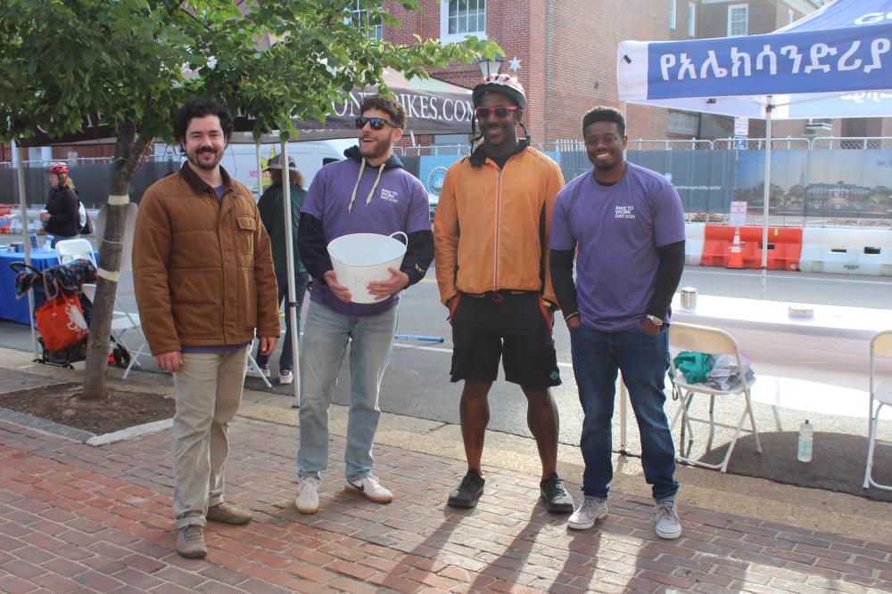 City staff at registration table for the Old Town Pitstop