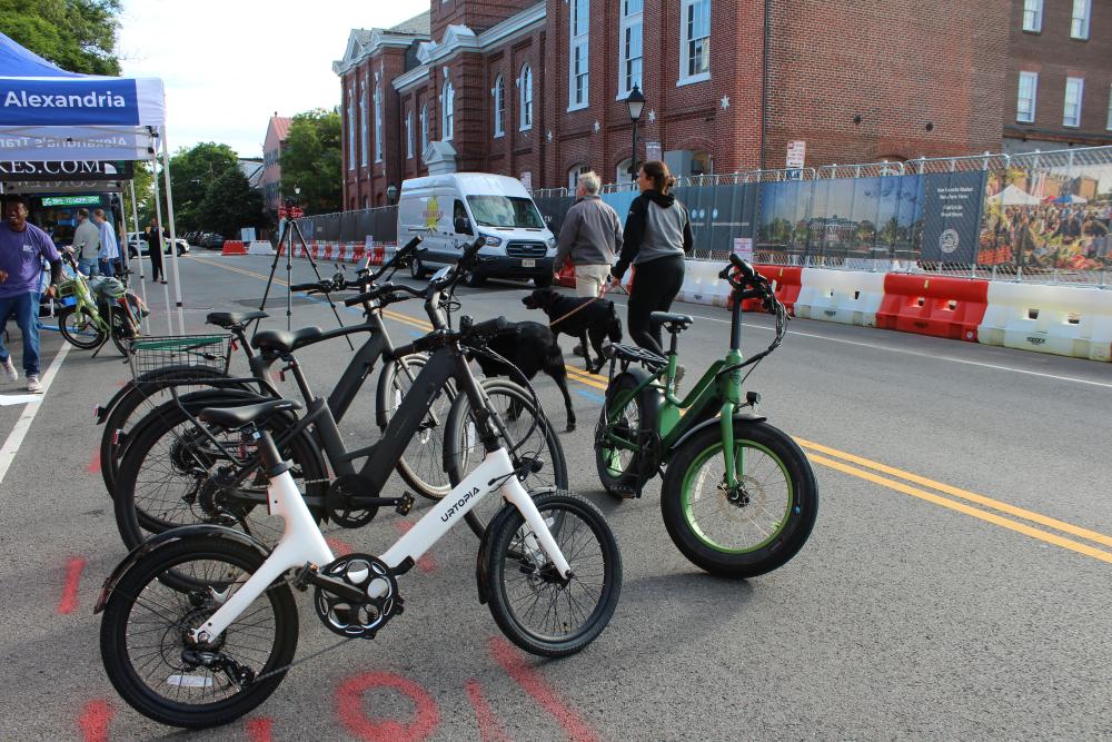 Participant bikes parked at the Old Town Pitstop 