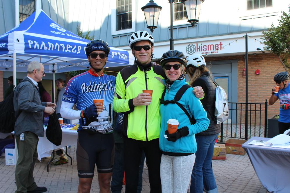 Participants enjoying coffee at the Old Town Pitstop