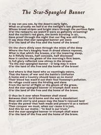 Exhibit panel: Star-Spangled Banner lyrics, four stanzas.