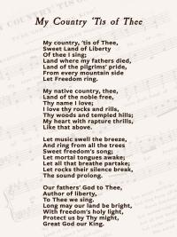 Exhibit panel: My Country 'Tis of Thee lyrics, four stanzas