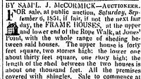 "Auction Sales" Alexandria Gazette, Sept 4, 1851