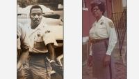 Uniformed Sheriff's Office staff, one Black man and one Black woman, taken in the 1970s