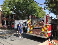 Children with firetruck