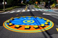 Image of the center of the mini-roundabout