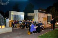 Overview of ceremony with seating in monument area