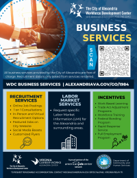 Alexandria No-Cost Business Services One Pager Image