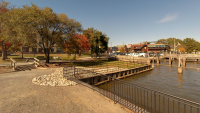 Photo of the street level view of the Waterfront from the Point Lumley wharf towards the Old Dominion Boat Club.