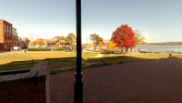 Photo of the street level view of the Waterfront from Robinson Landing/Cheeseman Quay facing north to Point Lumley Park.