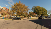 Street-level view of Waterfront Park and Strand Street from Prince Street.