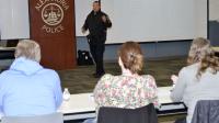 Officer speaks to Community Police Academy class.