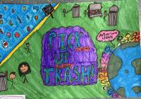 Image of people picking up trash