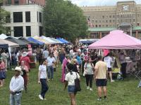 Crowd and exhibitors at Alexandria Pride 2026