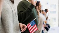 Stock photo of persons taking the oath of allegiance 