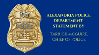 Statement by Tarrick McGuire, Chief of Police
