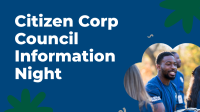citizen corps council information night with picture of man smiling
