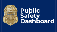 public safety dashboard with badge on left and alexandria police in badge on dark blue bg
