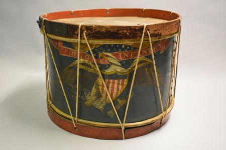 drum with painted American Eagle