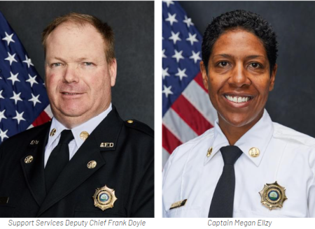 Deputy Chief Frank Doyle, Captain Megan Ellzy receive Commission on Professional Credentialing Designations
