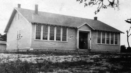 Small wooden school building