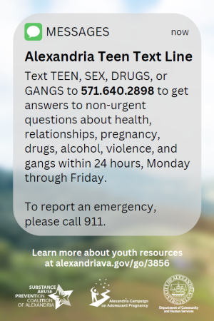 Alexandria Teen Text Line 571.640.2898