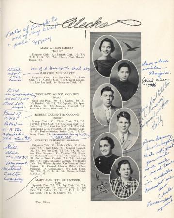 Yearbook pictures and quotes, with hand-writtten messages