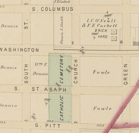 Hopkins insurance map showing cemeteries