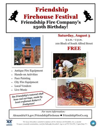 Friendship Firehouse Festival Flyer August 3, 2024