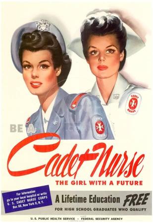 poster with two women, Cadet Nurse