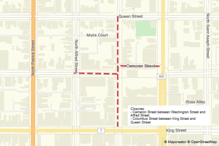 Road closures for the Walk for Peace