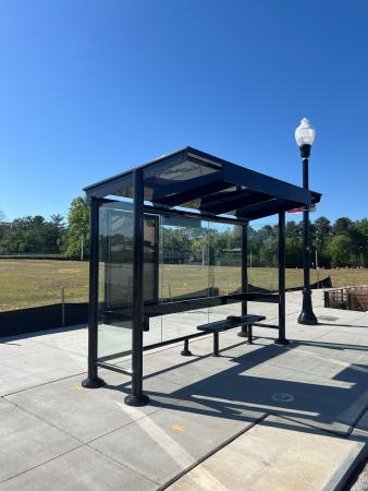 Brasco Eclipse Model A bus shelter installed in April 2026