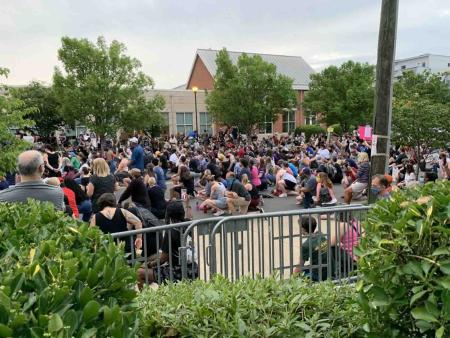 George Floyd Protest in the street in front of the Alexandria Black History Museum.