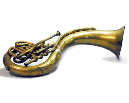 A brass tuba.