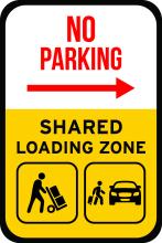 Mock-up for permanent Curbside Loading and Pick-up sign