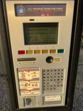 Pay for parking at one of these kiosks at Alexandria Union Station