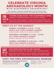 Archaeology month flyer with 2025 dates